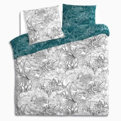 Parure De Lit Jungle Blanc/bleu Canard 240x220 Atmosphera 6 Parure De Lit Jungle Blanc/bleu Canard 240x220 Atmosphera -ATMOSPHERA || Intex || Demeyere Soldes parure de lit jungle blanc bleu canard 240x220 atmosphera 1