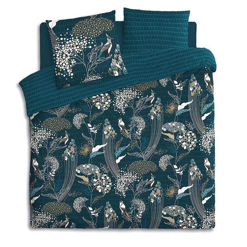 Parure De Lit Paon Bleu Canard 240x220 Atmosphera 4 Parure De Lit Paon Bleu Canard 240x220 Atmosphera – Image 2