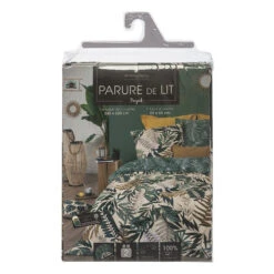 Parure De Lit Tropik Vert/blanc/moutarde 240x220 Atmosphera -ATMOSPHERA || Intex || Demeyere Soldes parure de lit tropik vertblancmoutarde 240x220 atmosphera 2