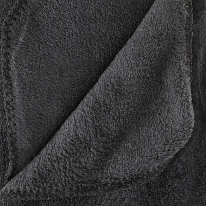 ATMOSPHERA Plaid Grand Modèle Microfibre 180x230 Cm Gris Anthracite 4 ATMOSPHERA Plaid Grand Modèle Microfibre 180x230 Cm Gris Anthracite – Image 2