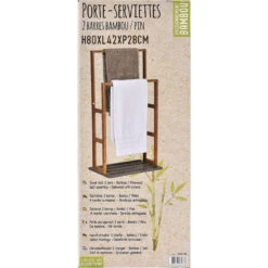 Porte Serviette Bambou 2 Barres Naturel Et Kaki -ATMOSPHERA || Intex || Demeyere Soldes porte serviette bambou 2 barres naturel et kaki 1