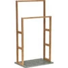 Porte Serviette Bambou 2 Barres Naturel Et Kaki -ATMOSPHERA || Intex || Demeyere Soldes porte serviette bambou 2 barres naturel et kaki