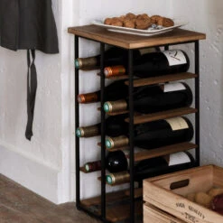 Range Bouteilles En Fer Et Bois Bakos Atmosphera -ATMOSPHERA || Intex || Demeyere Soldes range bouteilles en fer et bois bakos atmosphera 1