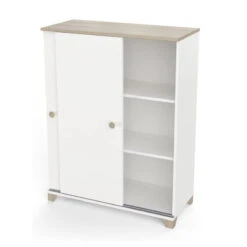 Demeyere Rangement 2 Portes Coulissantes Izzy Blanc Et Bois 7 Demeyere Rangement 2 Portes Coulissantes Izzy Blanc Et Bois -ATMOSPHERA || Intex || Demeyere Soldes rangement 2 portes coulissantes izzy blanc et bois 2