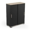 Demeyere Rangement 2 Portes Coulissantes Izzy Noir Et Bois -ATMOSPHERA || Intex || Demeyere Soldes rangement 2 portes coulissantes izzy noir et bois