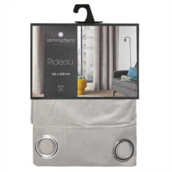 Rideau Gris Clair Lilou 140x260 Atmosphera -ATMOSPHERA || Intex || Demeyere Soldes rideau gris cl lilou 140x260 atmosphera 2