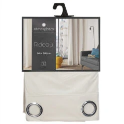 Rideau Ivoire Lilou 140x260 Atmosphera -ATMOSPHERA || Intex || Demeyere Soldes rideau ivoir lilou 140x260 atmosphera 3