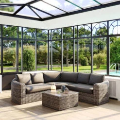 Salon Angle Moorea 5 Places Terre D'ombre Hespéride 14 Salon Angle Moorea 5 Places Terre D'ombre Hespéride -ATMOSPHERA || Intex || Demeyere Soldes salon angle moorea 5 places terre d ombre hesperide 1 2