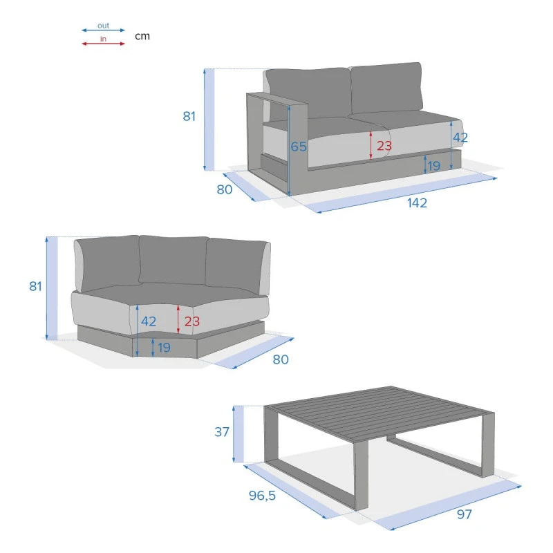 Salon D'angle 5 Places Allure Gris Minéral / Blanc Hespéride 9 Salon D'angle 5 Places Allure Gris Minéral / Blanc Hespéride – Image 7
