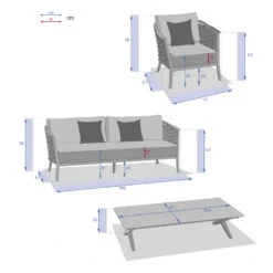 Salon De Jardin 5 Places Embruns Praline / Noisette Hespéride -ATMOSPHERA || Intex || Demeyere Soldes salon de jardin 5 places embruns praline noisette hesperide 1 2