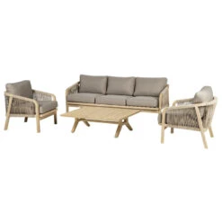 Salon De Jardin En Bois 5p Papouasie Hespéride -ATMOSPHERA || Intex || Demeyere Soldes salon de jardin en bois 5p papouasie hesperide 1