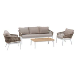 Salon De Jardin Oriengo 5 Places Taupe/blanc Hespéride 13 Salon De Jardin Oriengo 5 Places Taupe/blanc Hespéride -ATMOSPHERA || Intex || Demeyere Soldes salon de jardin oriengo 5 places taupe blanc hesperide 1