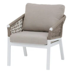 Salon De Jardin Oriengo 5 Places Taupe/blanc Hespéride 16 Salon De Jardin Oriengo 5 Places Taupe/blanc Hespéride -ATMOSPHERA || Intex || Demeyere Soldes salon de jardin oriengo 5 places taupe blanc hesperide 4