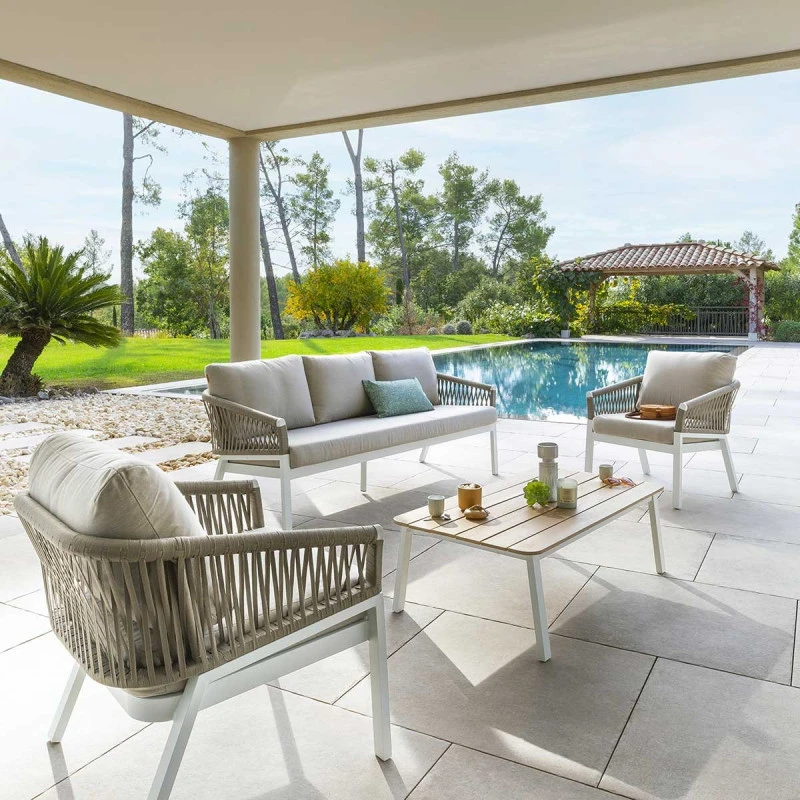 Salon De Jardin Oriengo 5 Places Taupe/blanc Hespéride 3 Salon De Jardin Oriengo 5 Places Taupe/blanc Hespéride