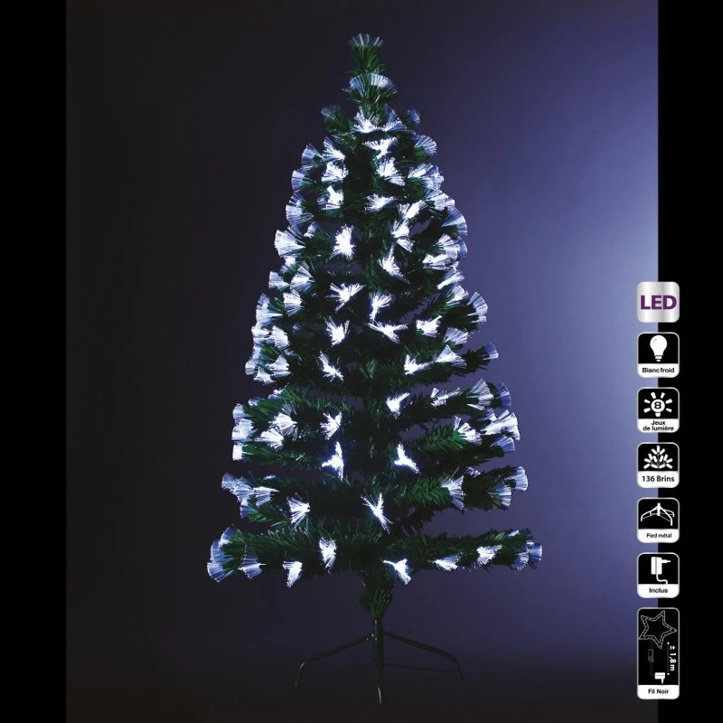 Sapin De Noël 120 Cm Vert Lumineux LED Blanc 3 Sapin De Noël 120 Cm Vert Lumineux LED Blanc
