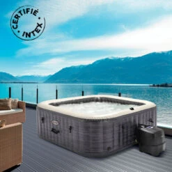 Spa Gonflable 6 Places Ardoise Carré Intex -ATMOSPHERA || Intex || Demeyere Soldes spa gonflable 6 places ardoise carre intex 5
