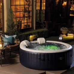 Spa Gonflable 6 Places Bulles Et Leds Blue Navy Intex -ATMOSPHERA || Intex || Demeyere Soldes spa gonflable bulles et leds 6 places blue navy intex 3