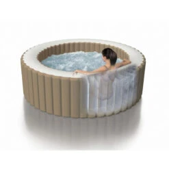 Spa Gonflable Sahara Rond 6 Places Intex -ATMOSPHERA || Intex || Demeyere Soldes spa gonflable intex rond beige 6 places 6