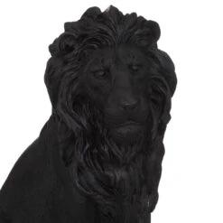 Statue De Lion Résine Noire H52 Atmosphera -ATMOSPHERA || Intex || Demeyere Soldes statue de lion resine noire h52 atmosphera 1 1