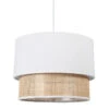Suspension 2 Abat-jours Cannage Et Tissu Blanc Ostaria -ATMOSPHERA || Intex || Demeyere Soldes suspension 2 abat jours cannage blanc ostaria