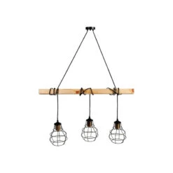 Suspension Indus Barre En Bois 3 Cordons Ostaria -ATMOSPHERA || Intex || Demeyere Soldes suspension industrielle barre en bois 3 cordons ostaria 2