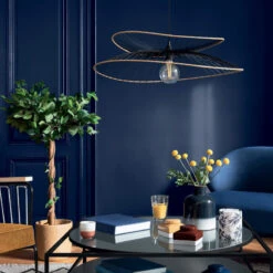 Suspension Métal Et Rotin Alara D69 Atmosphera -ATMOSPHERA || Intex || Demeyere Soldes suspension metal et rotin alara d69 atmosphera 1