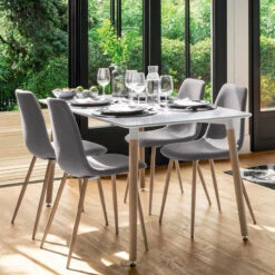 Table à Manger Blanc Roka Atmosphera -ATMOSPHERA || Intex || Demeyere Soldes table a manger blanc roka atmosphera 3