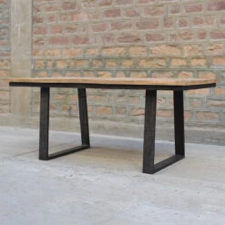 Table à Manger Bois Et Pieds Métal En U -ATMOSPHERA || Intex || Demeyere Soldes table a manger bois et pieds metal en u 3