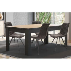 Table à Manger 160 Cm Coloris Noir Et Bois Wiva -ATMOSPHERA || Intex || Demeyere Soldes table a manger lodz 160cm 2