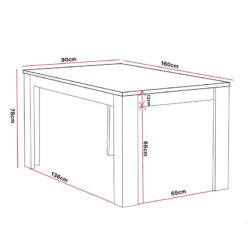 Table à Manger 160 Cm Coloris Noir Et Bois Wiva -ATMOSPHERA || Intex || Demeyere Soldes table a manger lodz 160cm 3