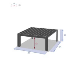 Table Basse Carrée Graphite Evasion Hespéride -ATMOSPHERA || Intex || Demeyere Soldes table basse carree graphite evasion hesperide 1 3