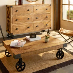 Table Basse Silas Bois Massif Atmosphera -ATMOSPHERA || Intex || Demeyere Soldes table basse manguier bois massif atmosphera 1