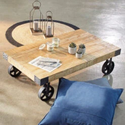 Table Basse Silas Bois Massif Atmosphera -ATMOSPHERA || Intex || Demeyere Soldes table basse manguier bois massif atmosphera 4