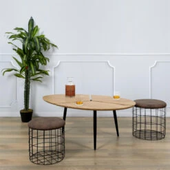 Table Basse Ovale Miller Pieds Métal -ATMOSPHERA || Intex || Demeyere Soldes table basse ovale miller pieds metal 2