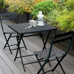 Table Carrée Pliante Greensboro 2p Graphite Hespéride -ATMOSPHERA || Intex || Demeyere Soldes table carree greensboro graphite 2