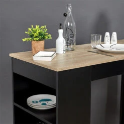 Table De Bar Avec étagères Et Plateau Bois 12 Table De Bar Avec étagères Et Plateau Bois -ATMOSPHERA || Intex || Demeyere Soldes table de bar avec etagere plateau bois 4