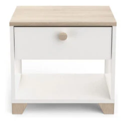 Demeyere Table De Chevet Izzy 1 Tiroir Blanc Et Bois -ATMOSPHERA || Intex || Demeyere Soldes table de chevet izzy 1 tiroir blanc bois 2