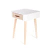 Table De Chevet Pieds Bois 1 Tiroir Blanc 1 Table De Chevet Pieds Bois 1 Tiroir Blanc -ATMOSPHERA || Intex || Demeyere Soldes table de chevet pieds bois 1 tiroir blanc
