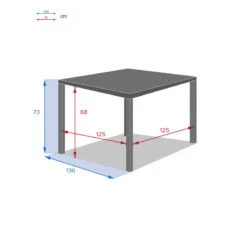 Table Carrée Fixe Piazza 8 P. Graphite Hespéride -ATMOSPHERA || Intex || Demeyere Soldes table fixe carree piazza coloris noir graphite hesperide 3