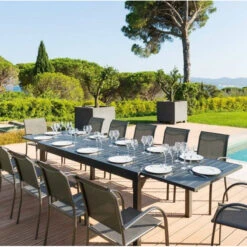 Table Rectangulaire Extensible Piazza 12 P. Graphite Hespéride -ATMOSPHERA || Intex || Demeyere Soldes table rectangulaire extensible piazza 12 personnes graphite hesperide 5