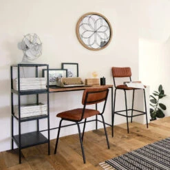 Tabouret De Bar En Cuir Marron Dario Atmosphera -ATMOSPHERA || Intex || Demeyere Soldes tabouret bar cuir marron dario atmosphera 1