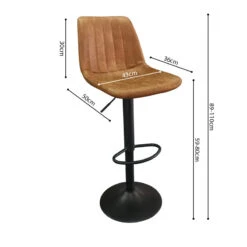 Tabouret De Bar Barcelona PU Cognac -ATMOSPHERA || Intex || Demeyere Soldes tabouret de bar barcelona pu cognac 3
