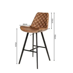 Tabouret De Bar Bas Alicante PU Cognac -ATMOSPHERA || Intex || Demeyere Soldes tabouret de bar bas alicante pu cognac 3