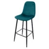 Tabouret De Bar En Velours Bleu Canard Pieds Métal Inoui -ATMOSPHERA || Intex || Demeyere Soldes tabouret de bar en velours bleu canard pieds metal inoui