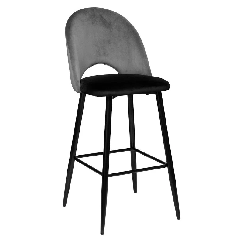 Tabouret De Bar Kara Velours Gris Atmosphera 3 Tabouret De Bar Kara Velours Gris Atmosphera