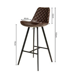 Tabouret De Bar Palmas PU Brun Foncé 11 Tabouret De Bar Palmas PU Brun Foncé -ATMOSPHERA || Intex || Demeyere Soldes tabouret de bar palmas pu brun fonce 1 3