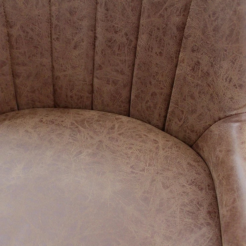 Tabouret De Bar Simili Portland Marron Pieds Métal 4 Tabouret De Bar Simili Portland Marron Pieds Métal – Image 2