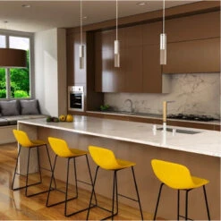 Tabouret Haut Cholo Tissu Jaune -ATMOSPHERA || Intex || Demeyere Soldes tabouret haut cholo tissu jaune 3