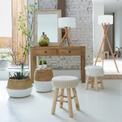 Tabouret Suzette Beige Atmosphera -ATMOSPHERA || Intex || Demeyere Soldes tabouret suzette beige atmosphera 1