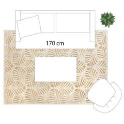 Tapis Rectangulaire Relief Feuille 160x230 Atmosphera -ATMOSPHERA || Intex || Demeyere Soldes tapis rectangulaire relief feuille 160x230 atmosphera 1 2